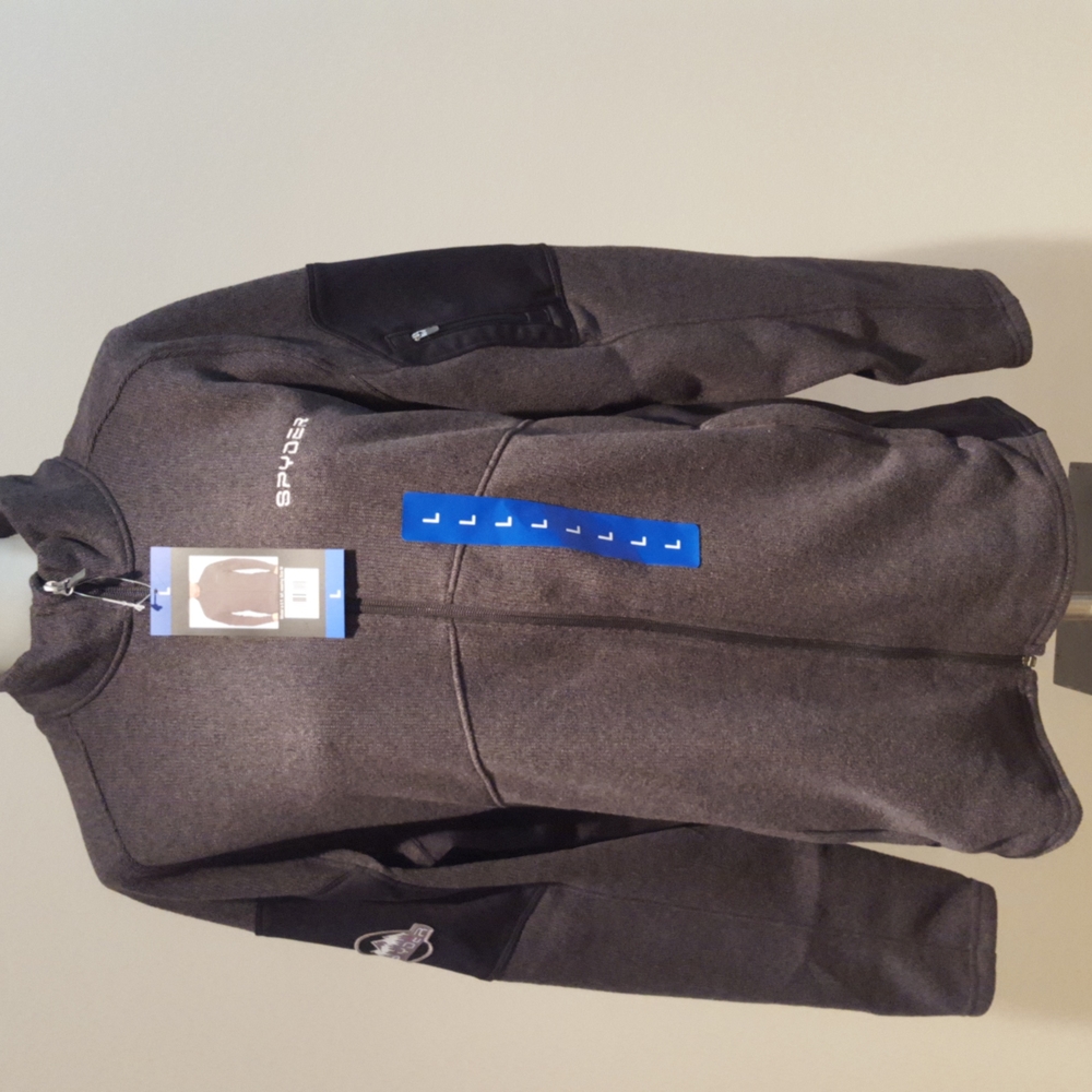 SPYDER Mens full zip, grey, size large, new NWT